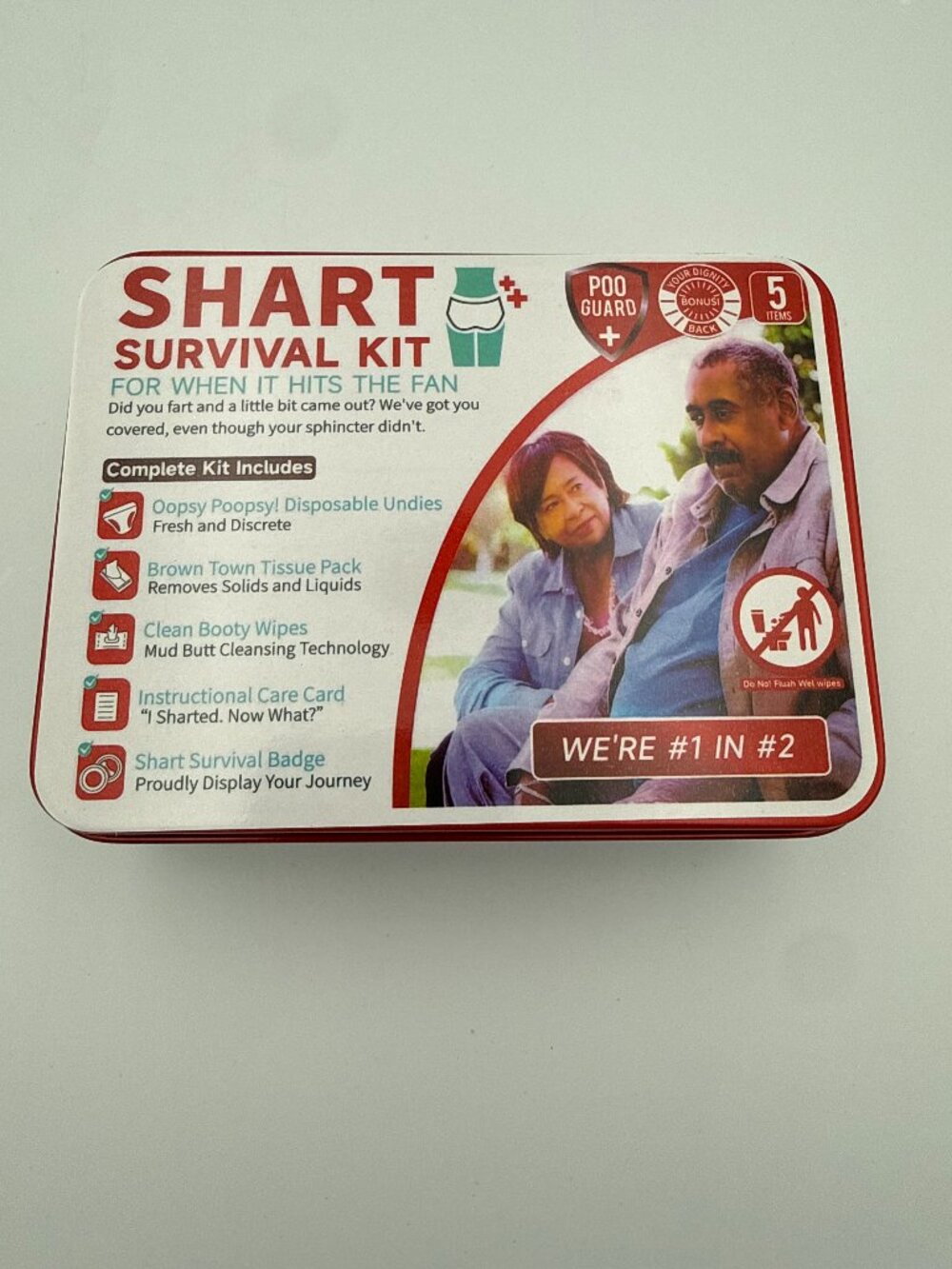 The Original Shart Survival Kit Gag Gift White Elephant Prank Emergency Tin